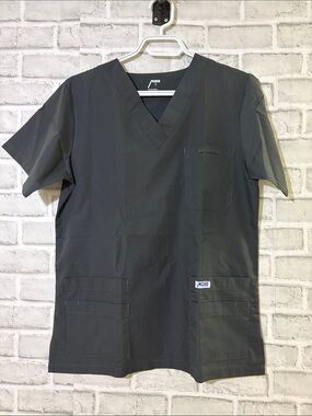 Mobb V-Neck charcoal, grey scrub top size small